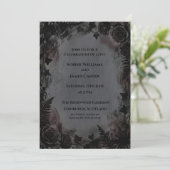 Dunkle Florale Hochzeit Einladung (Stehend Vorderseite)