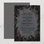 Dunkle Florale Hochzeit Einladung (Vorne/Hinten)