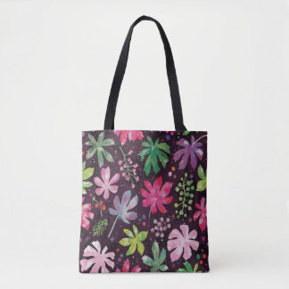 Dunkle Florale Muster Kunst-Tasche Tasche