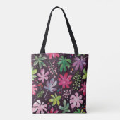 Dunkle Florale Muster Kunst-Tasche Tasche (Rückseite)