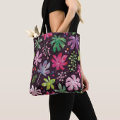 Dunkle Florale Muster Kunst-Tasche Tasche (Von Nahem)