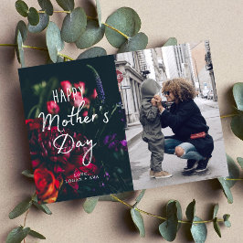 Dunkle florale Muttertagskarte Feiertagskarte