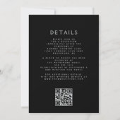 Dunkle Florale Navyblaue Silberne QR-Code-Hochzeit Einladung (Rückseite)