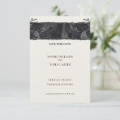 Dunkle Florale Save-the-Date-Karte Save The Date (Stehend Vorderseite)