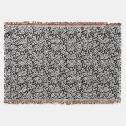 Dunkle Florale Schwarze Graue Rosen Ästhetik Decke (Vorderseite)