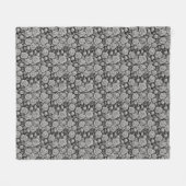 Dunkle Florale Schwarze Graue Rosen Ästhetik Fleecedecke (Vorderseite (Horizontal))