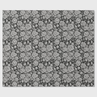 Dunkle Florale Schwarze Graue Rosen Ästhetik Geschenkpapier