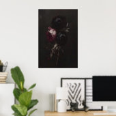 Dunkle Florale Stillleben-Malerei Düstere Pfingstr Poster (Heimbüro)