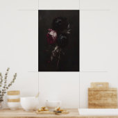 Dunkle Florale Stillleben-Malerei Düstere Pfingstr Poster (Küche)