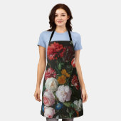 Dunkle florale Stillleben-Schürze Schürze (Getragen)