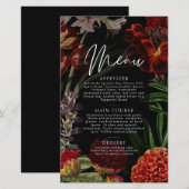 Dunkle florale, stimmungsvolle Hochzeitsmenü (Vorne/Hinten)