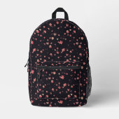 Dunkle florale Traummuster Bedruckter Rucksack (Vorderseite)