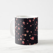 Dunkle florale Traummuster Kaffeetasse (Vorderseite Links)