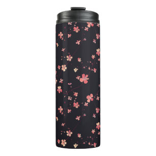 Dunkle florale Traummuster Thermosbecher