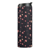 Dunkle florale Traummuster Thermosbecher (Nach links gedreht)