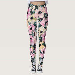 Dunkle florale Wasserfarbe: schöner Druck. Leggings