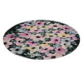 Dunkle florale Wasserfarbe: schöner Druck. Schneidebrett (Ecke)