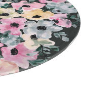 Dunkle florale Wasserfarbe: schöner Druck. Schneidebrett (Ecke)