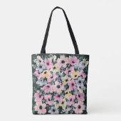 Dunkle florale Wasserfarbe: schöner Druck. Tasche (Rückseite)