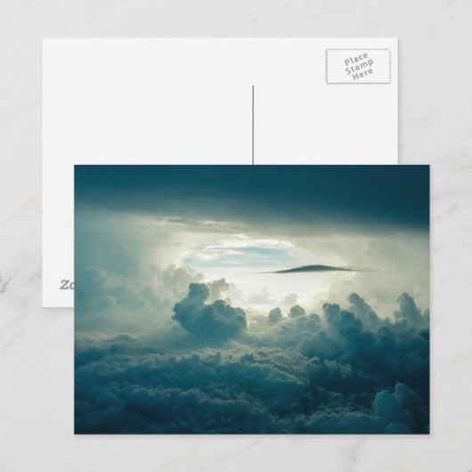 Dunkle Fluffy Wolkensicht Postkarte (Vorne/Hinten)