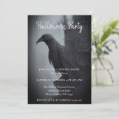 Dunkle Flügel bringen ein Halloween-Party ein Einladung (Stehend Vorderseite)
