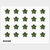 Dunkle Forest Green und Gold Marmor Texture Star Runder Aufkleber (Blatt)