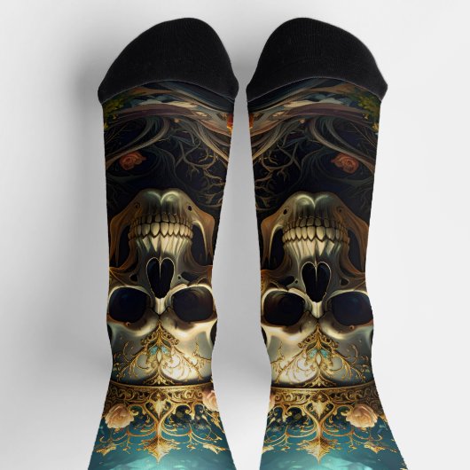 Dunkle Forest Skull Socken (Oben)