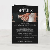 Dunkle Foto Magazine QR-Code in einer Hochzeit Einladung (Rückseite)