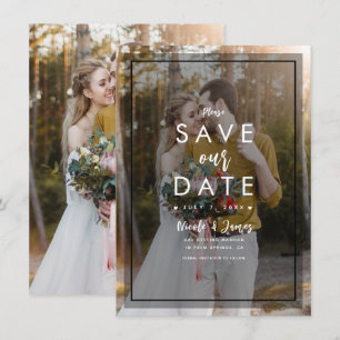 Dunkle Fototönungs-Overlay 3 Modern Save the Date Einladung