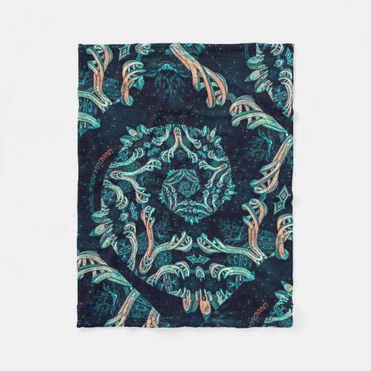Dunkle Fraktal-Eleganz Fleecedecke (Vorderseite)