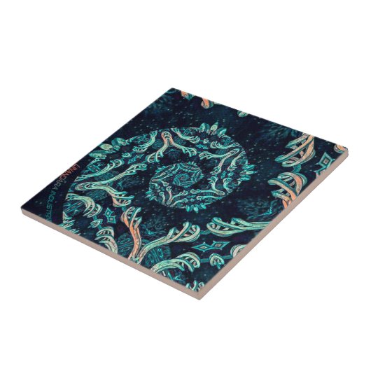 Dunkle Fraktal-Eleganz Fliese (Seite)