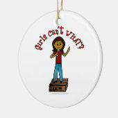Dunkle Frau auf Soapbox Keramik Ornament (Links)