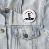 Dunkle Frau Rennfahrer Button (Beispiel)