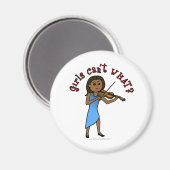 Dunkle Frau Violine spielen Magnet (Vorderseite/Rückseite)