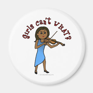 Dunkle Frau Violine spielen Magnet