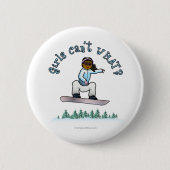 Dunkle Frauen Snowboarden Button (Vorderseite)