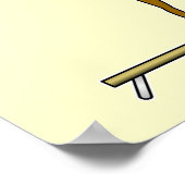 Dunkle Frauengymnastin auf Balancebar Poster (Ecke)