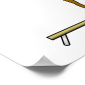 Dunkle Frauengymnastin auf Balancebar Poster (Ecke)