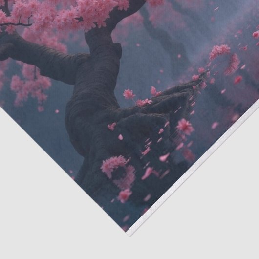 Dunkle Frühlingscreme Blossom Tree Dekoupage Papie Seidenpapier (Ausschnitt)