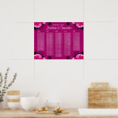 Dunkle Fuchsia Blumenzettel Poster (Küche)
