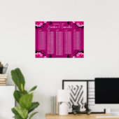 Dunkle Fuchsia Blumenzettel Poster (Heimbüro)