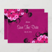 Dunkle Fuchsia Floral speichern die Ankündigungen (Vorne/Hinten)