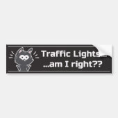 Dunkle Funny Cat Traffic Lights Sarcastic Phrase Autoaufkleber (Vorne)