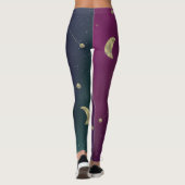 Dunkle Galaxie Constellation Imitate Gold Leggings (Rückseite)
