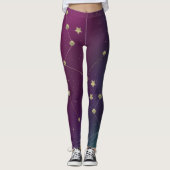 Dunkle Galaxie Constellation Imitate Gold Leggings (Vorderseite)