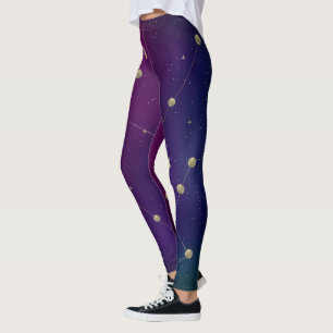 Dunkle Galaxie-Konstellation Faux-Gold  Leggings
