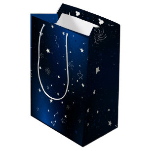 Dunkle Galaxie mit Sternen Mittlere Geschenktüte