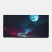 Dunkle Galaxy Moon Desk Mat - Himmelsästhetik Schreibtischunterlage (Vorderseite)