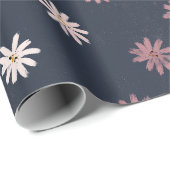 Dunkle Gänseblümchen-Frühlingsgeschenkverpackung Geschenkpapier (Rolleneckpunkt)