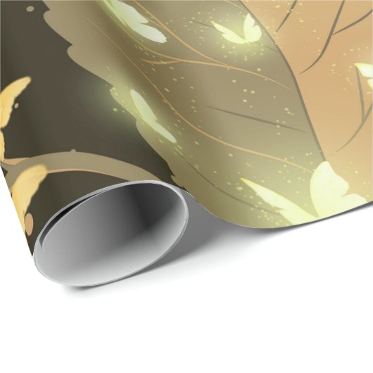 Dunkle Garden-Blume und Lighten Butterfliegen Geschenkpapier (Rolleneckpunkt)